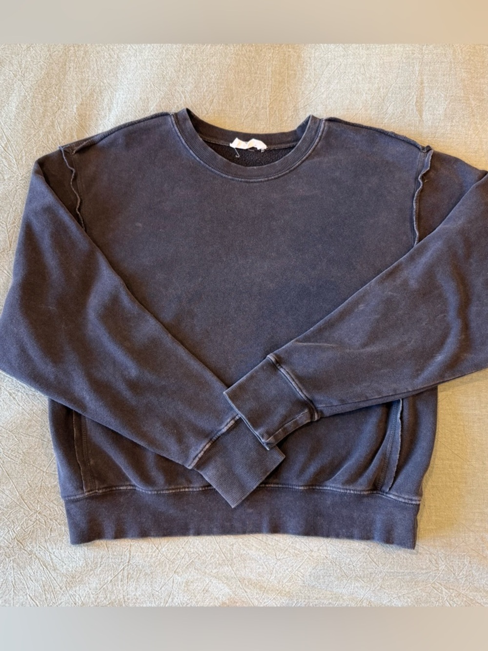 Double Zero Washed Black Crewneck Sweatshirt